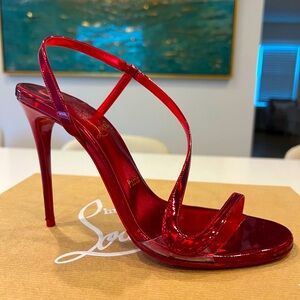 GORGEOUS Christian Louboutin Red Psychic Rosalie Sandals 100mm